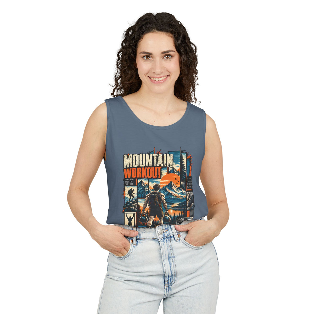 Mountain Workout Graphic Tank Top
