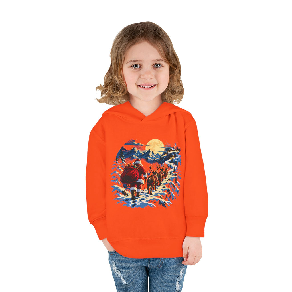 Toddler Hoodie - Santa Sleigh Winter Scene Pullover Christmas Special