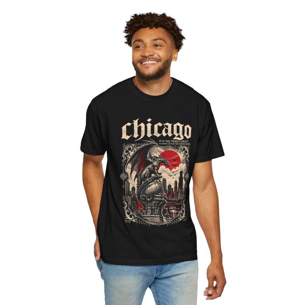 Chicago Gothic Dragon Graphic T-Shirt