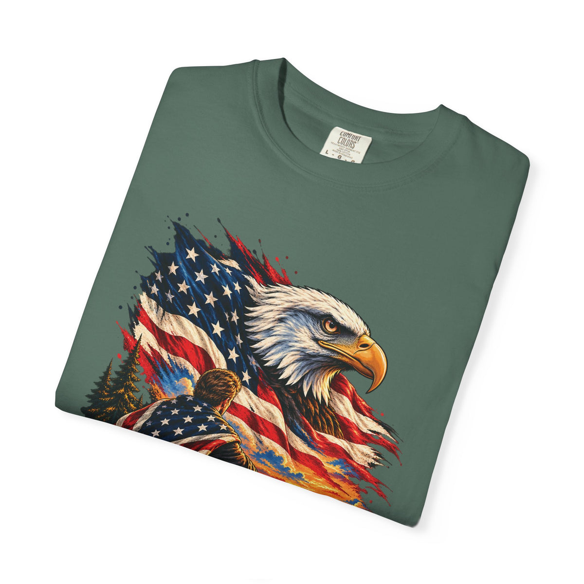 Patriotic Bald Eagle American Flag T-Shirt