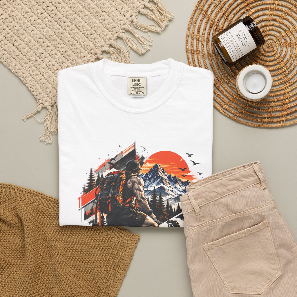 Samurai Warrior Mountain Sunset Graphic T-Shirt