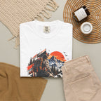 Samurai Warrior Mountain Sunset Graphic T-Shirt