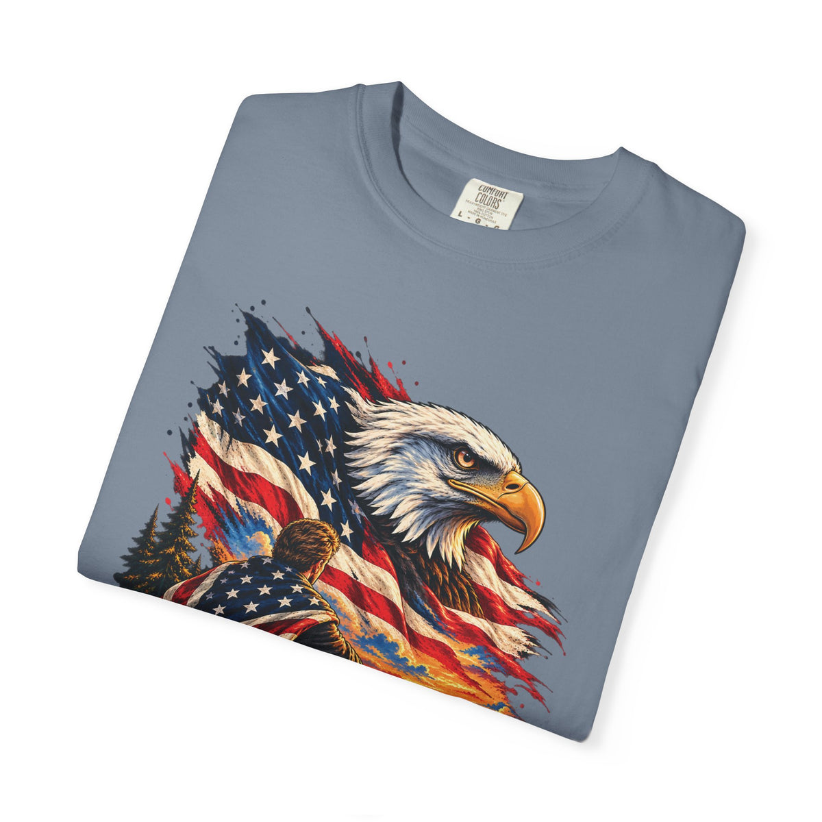 Patriotic Bald Eagle American Flag T-Shirt