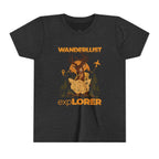 Wanderlust Explorer Youth Tee — Deer Map Adventure Kids T‑Shirt
