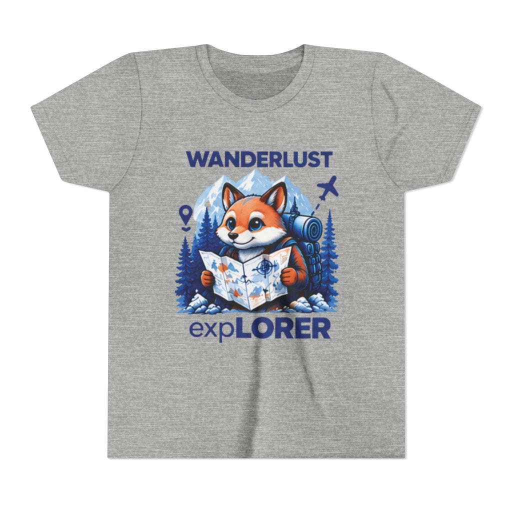 Youth Tee — Wanderlust Explorer Fox Map Travel Shirt