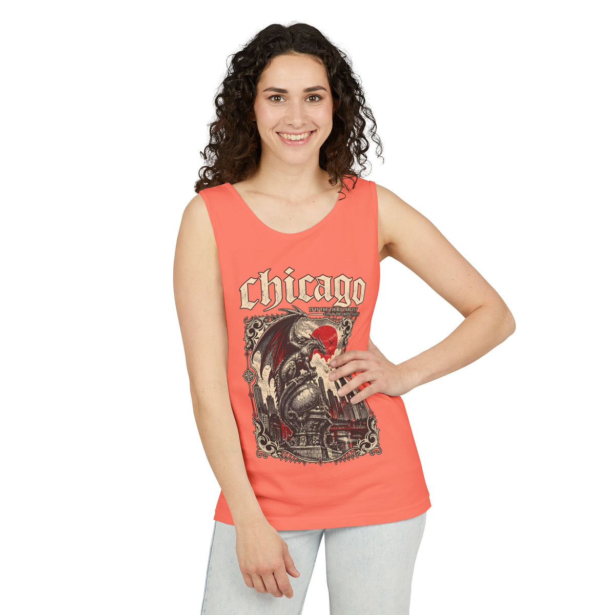 Chicago Gothic Skyline Graphic Tank Top