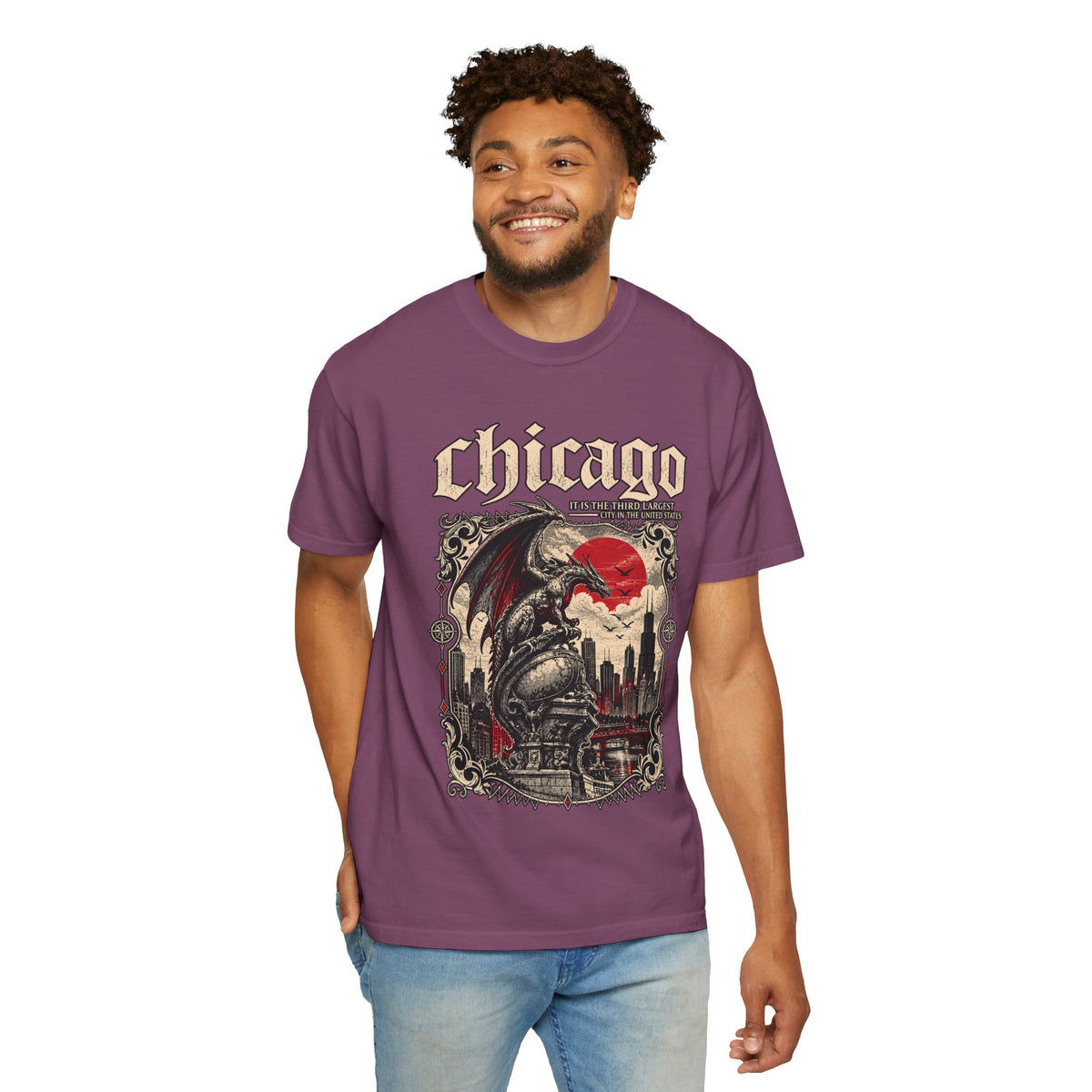 Chicago Gothic Dragon Graphic T-Shirt