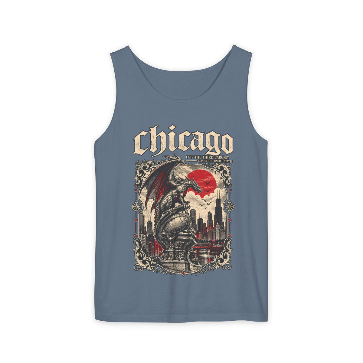 Chicago Gothic Skyline Graphic Tank Top
