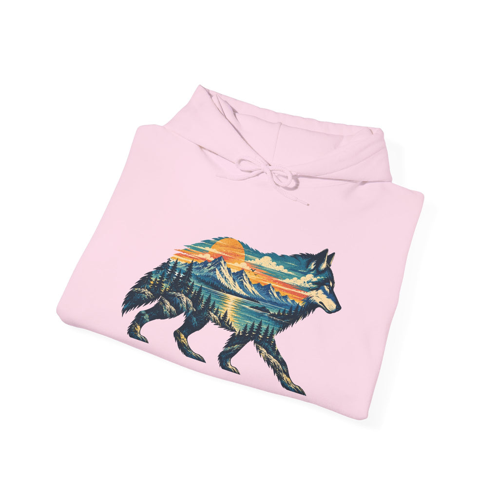 Mountain Wolf Hoodie – Wildlife Lover Outdoor Graphic Sweatshirt