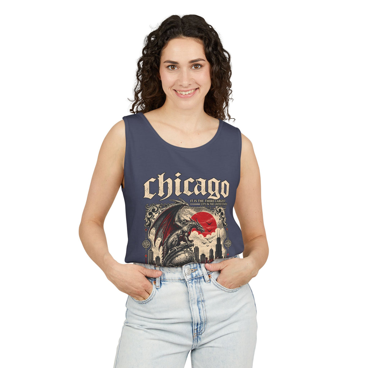 Chicago Gothic Skyline Graphic Tank Top