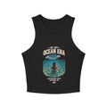Women's Ocean Era Ribbed Racer Tank Top - 'In My Ocean Era' Beach Graphic