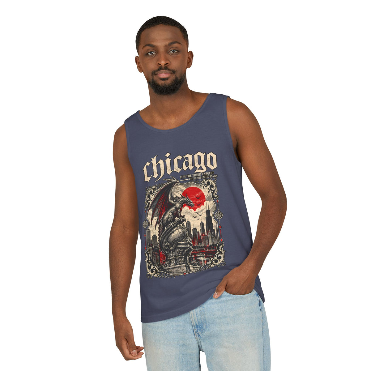Chicago Vintage Gothic Graphic Tank Top