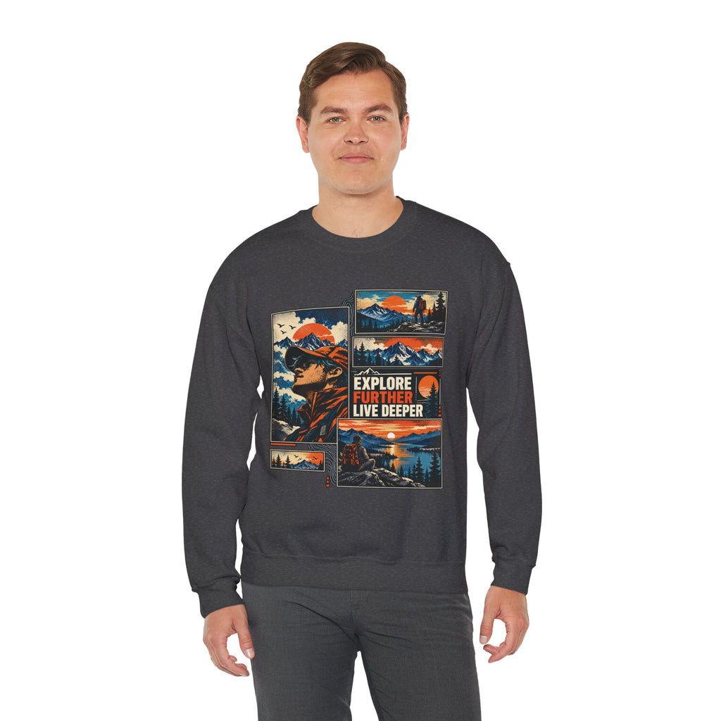 Explore Further Live Deeper Mountain Adventure Sweatshirt