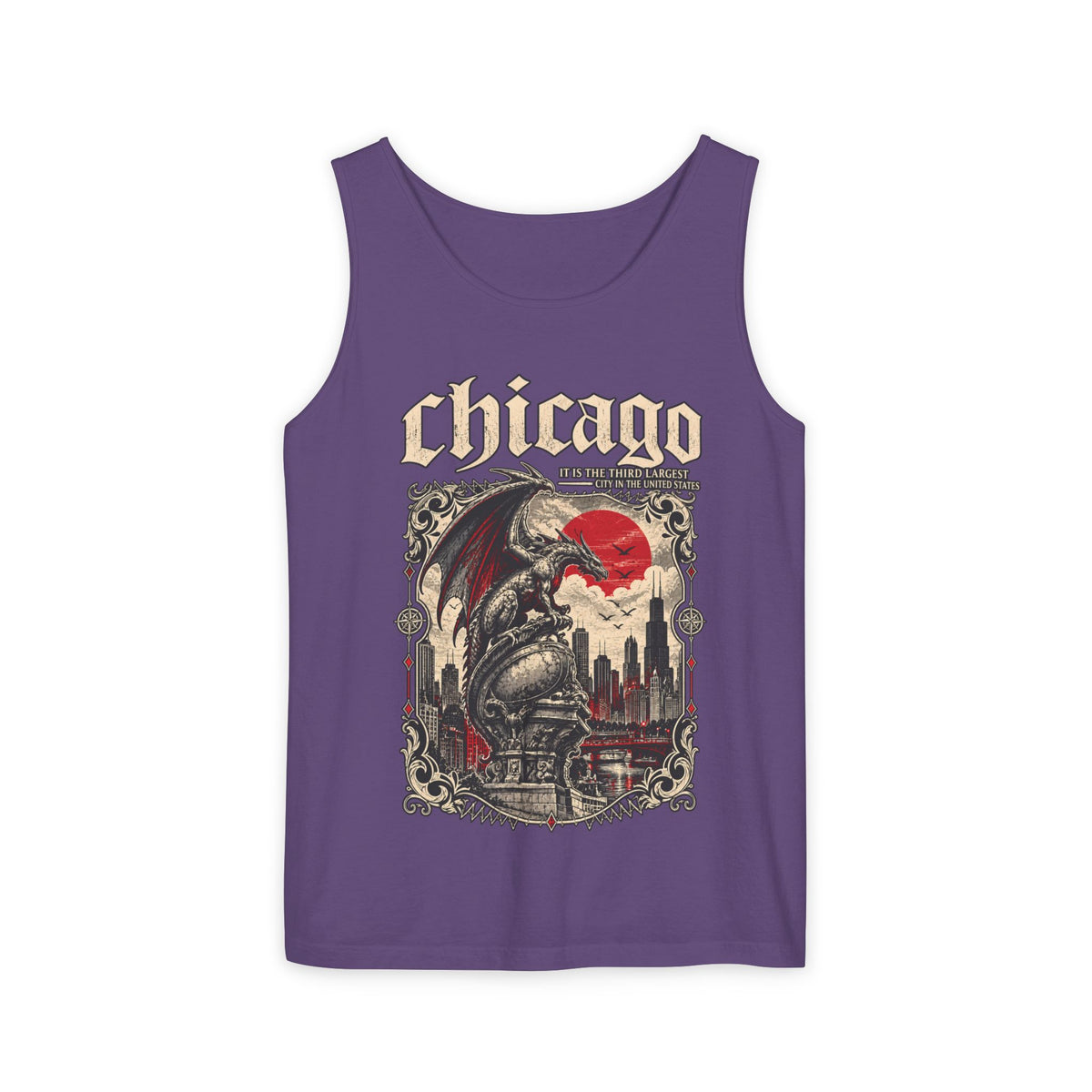 Chicago Gothic Skyline Graphic Tank Top