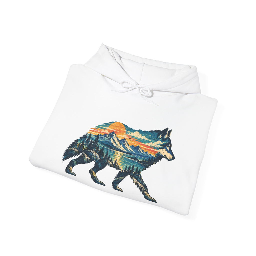 Mountain Wolf Hoodie – Wildlife Lover Outdoor Graphic Sweatshirt