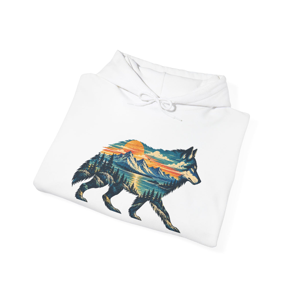 Mountain Wolf Hoodie – Wildlife Lover Outdoor Graphic Sweatshirt