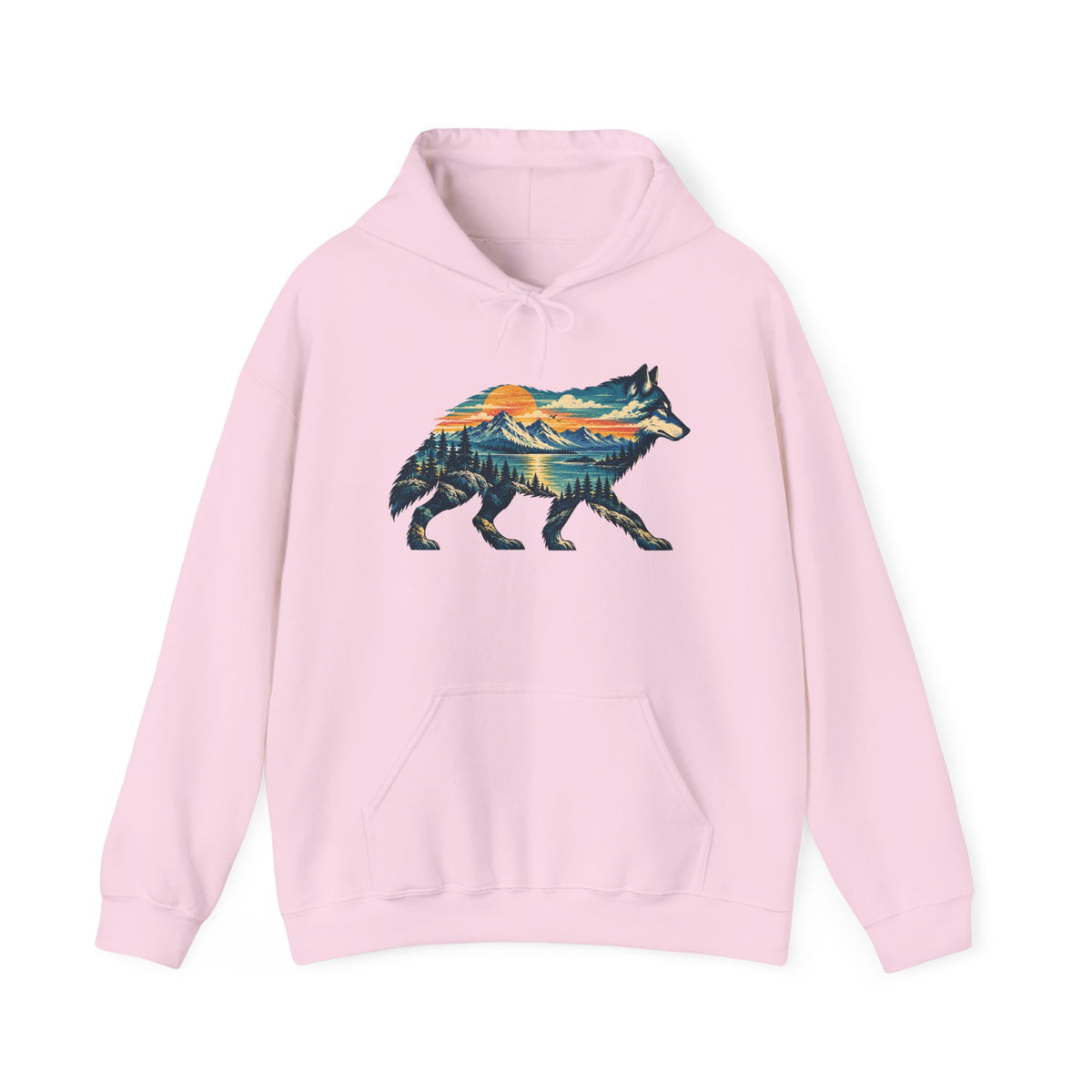 Mountain Wolf Hoodie – Wildlife Lover Outdoor Graphic Sweatshirt