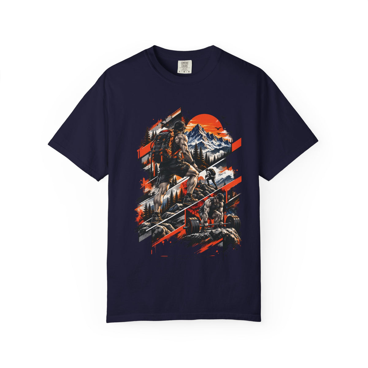Samurai Warrior Mountain Sunset Graphic T-Shirt