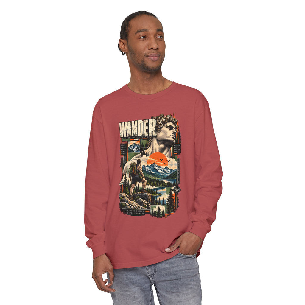 Wander Adventure Mountain Graphic Long Sleeve T-Shirt