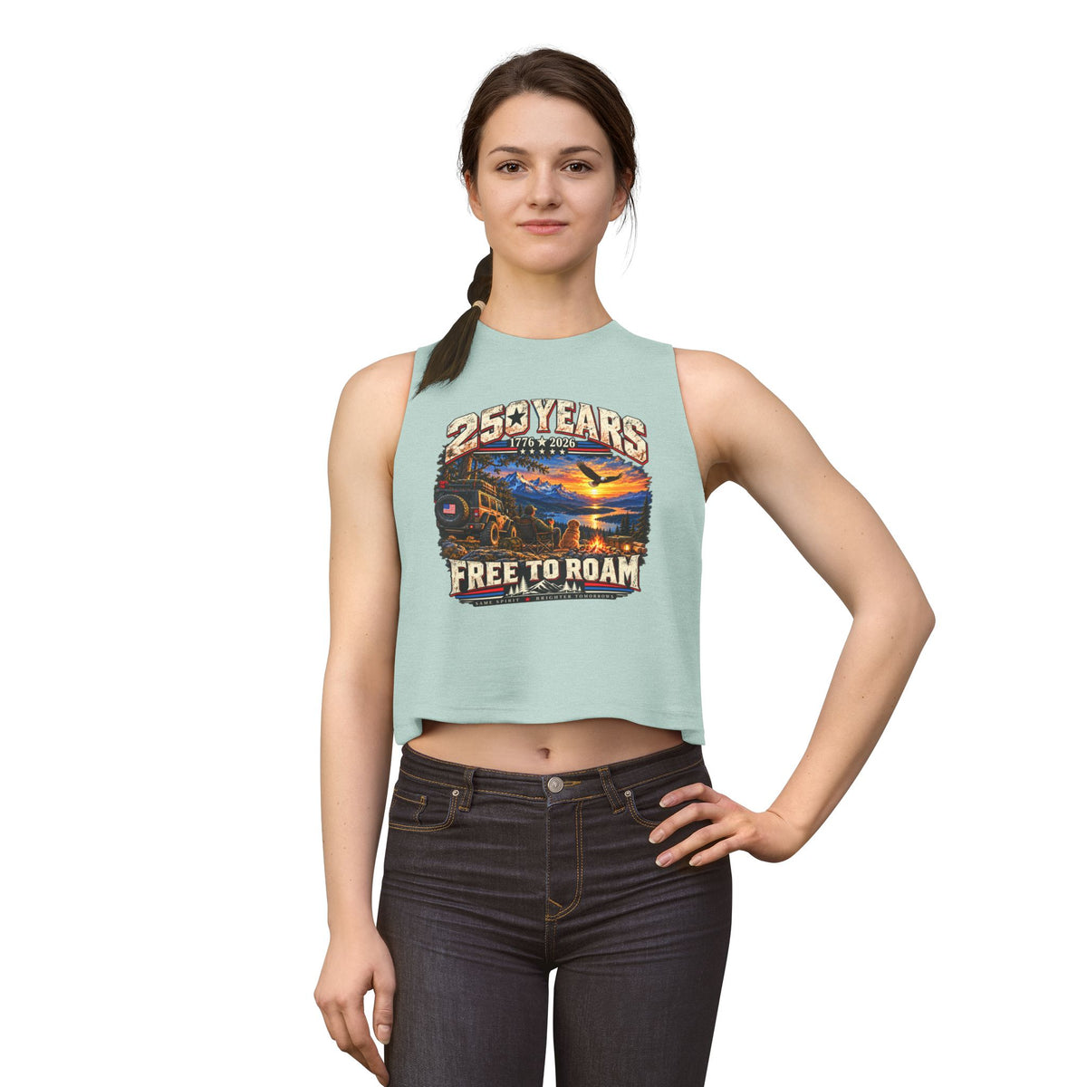 Women's Crop Top – 250 Years Free to Roam American Heritage Design