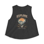 Explore Women’s Crop Top – Mountain Adventure Graphic
