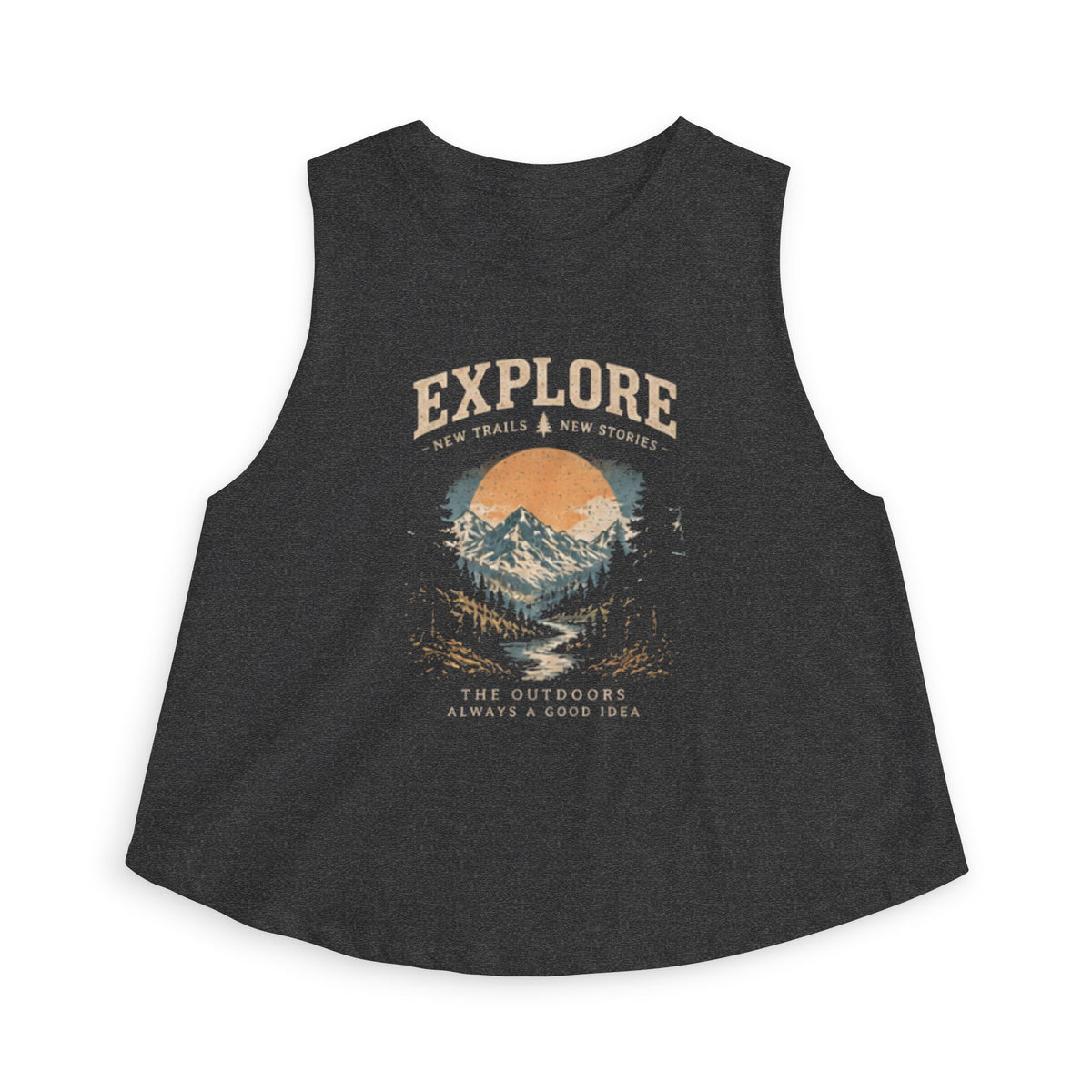 Explore Women’s Crop Top – Mountain Adventure Graphic