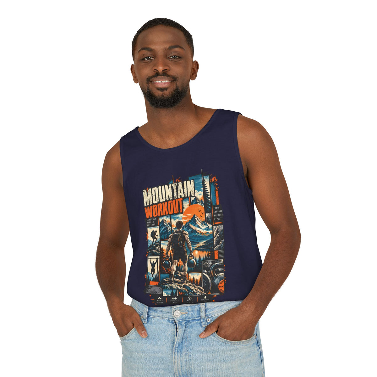 Mountain Workout Graphic Tank Top