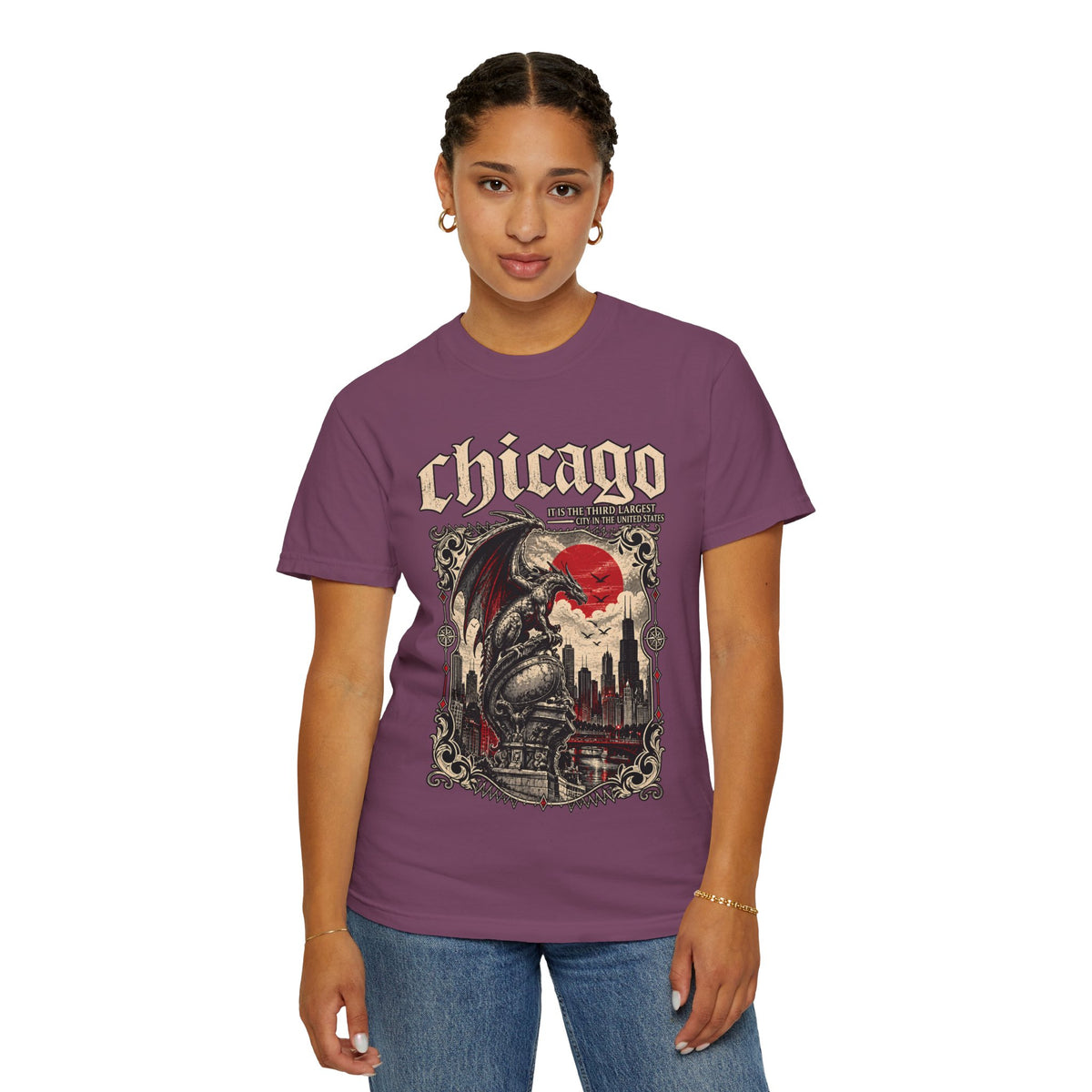 Chicago Gothic Dragon Graphic T-Shirt
