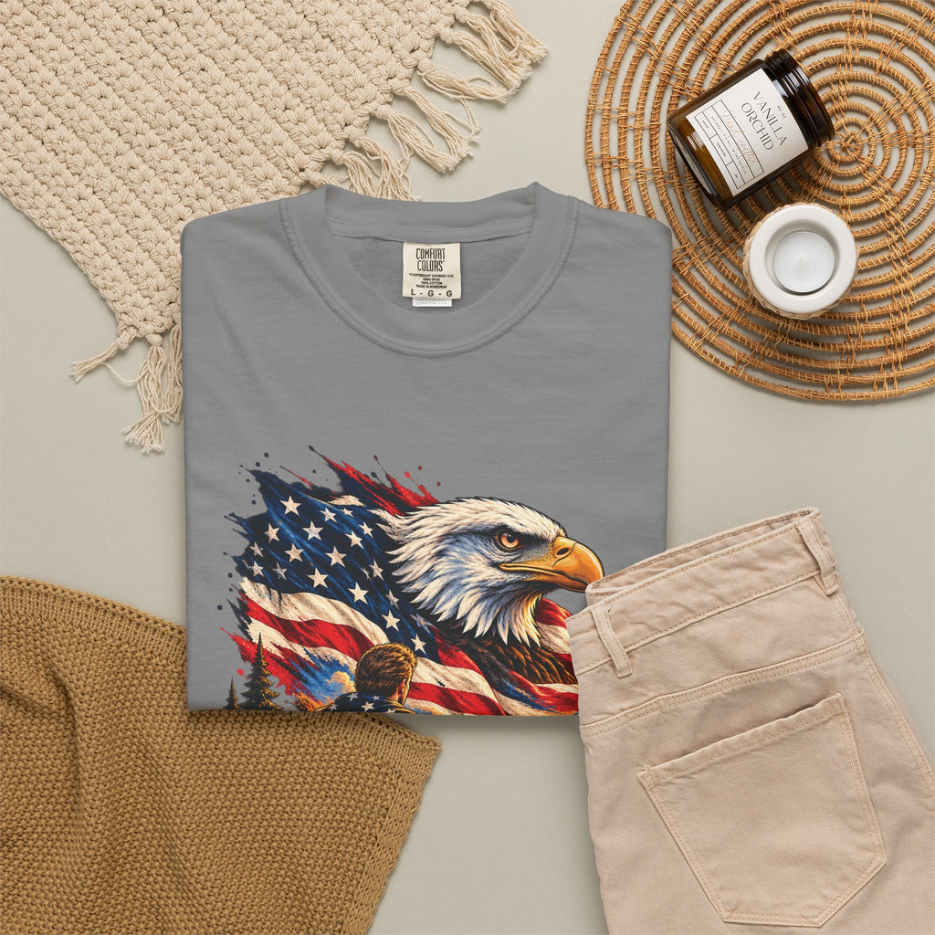 Patriotic Bald Eagle American Flag T-Shirt