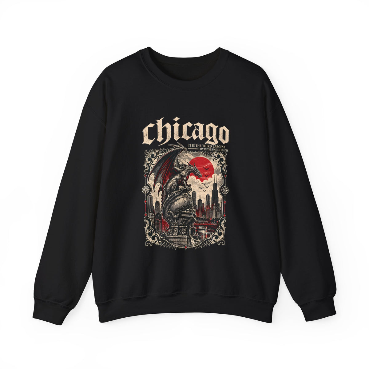 Chicago Gothic Skull Crewneck Sweatshirt