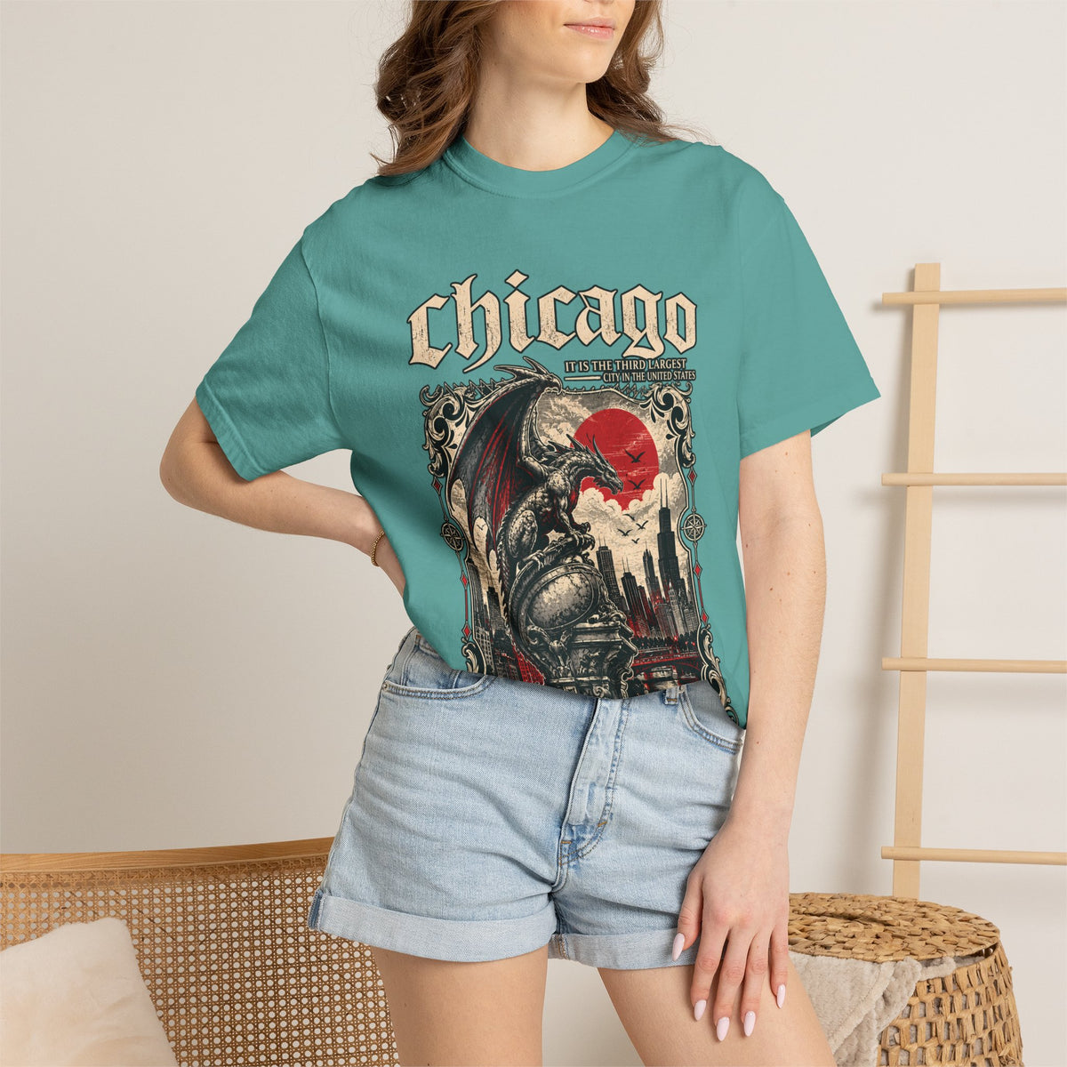 Chicago Gothic Dragon Graphic T-Shirt