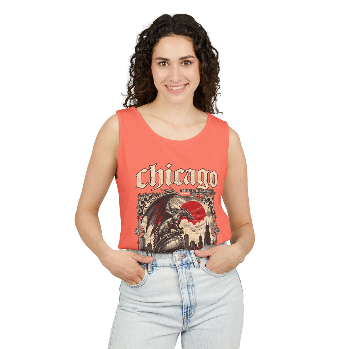 Chicago Gothic Skyline Graphic Tank Top