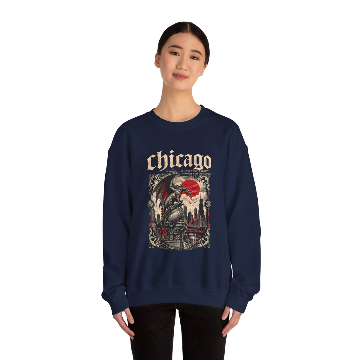 Chicago Gothic Skull Crewneck Sweatshirt