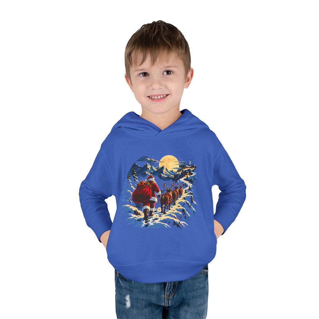 Toddler Hoodie - Santa Sleigh Winter Scene Pullover Christmas Special