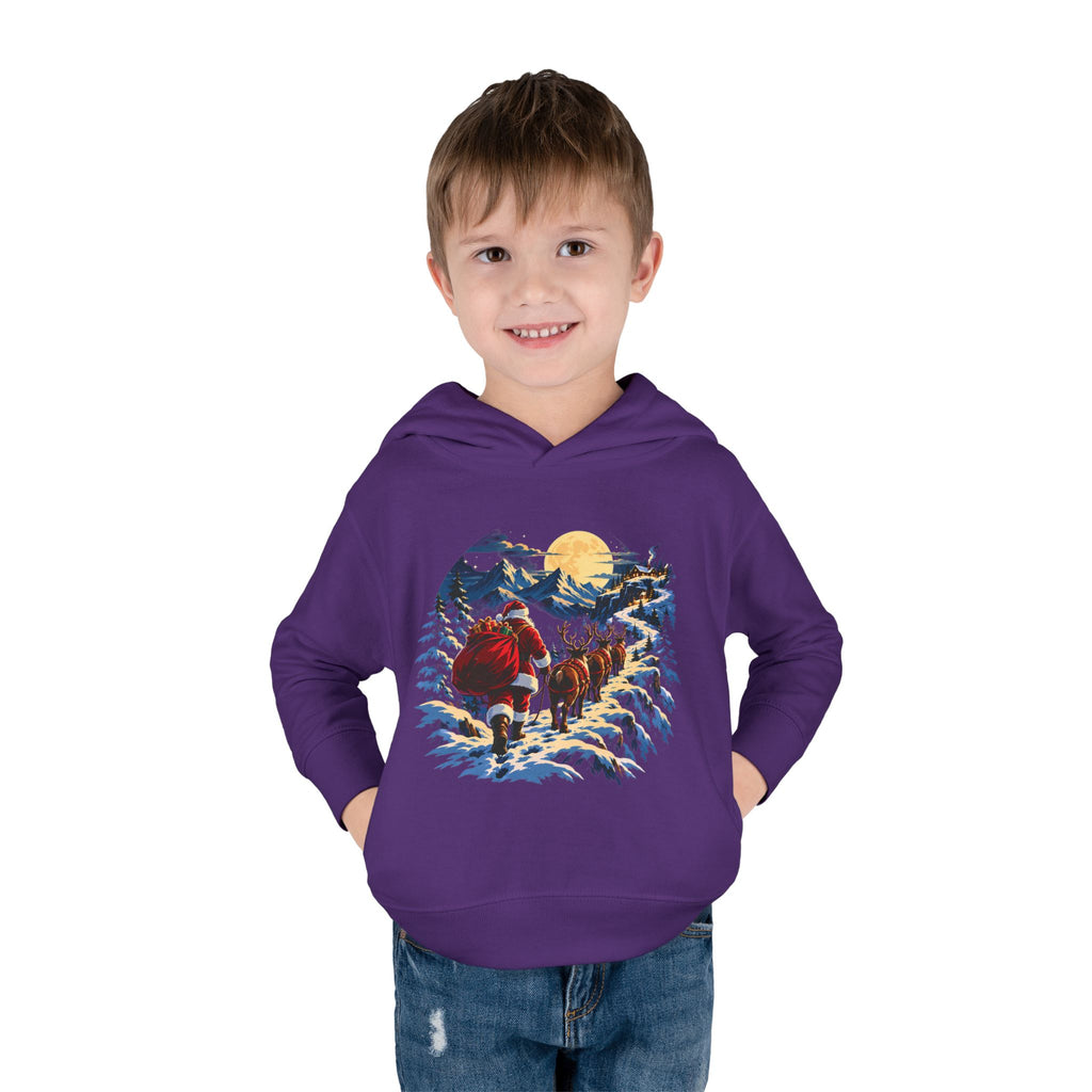 Toddler Hoodie - Santa Sleigh Winter Scene Pullover Christmas Special