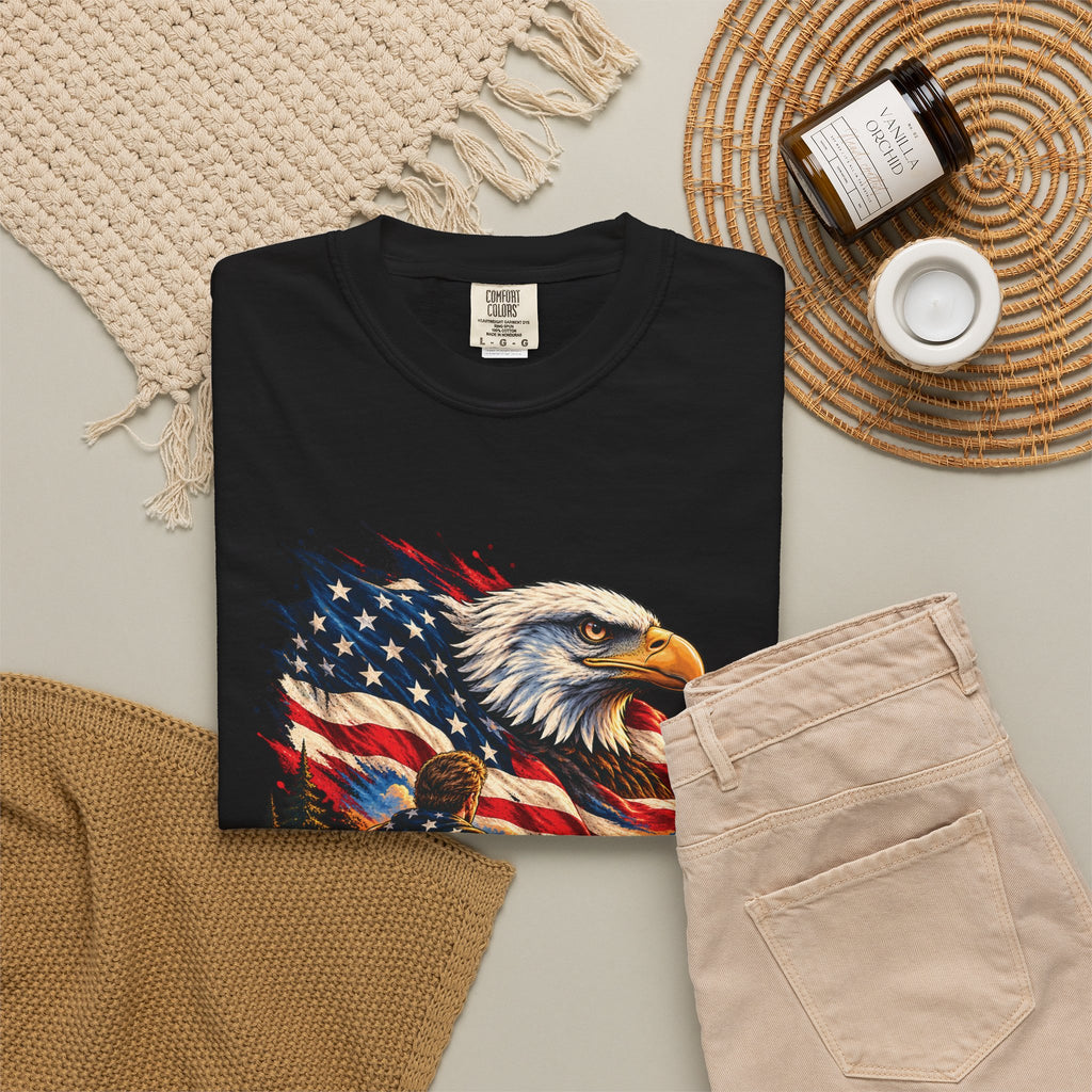 Patriotic Bald Eagle American Flag T-Shirt