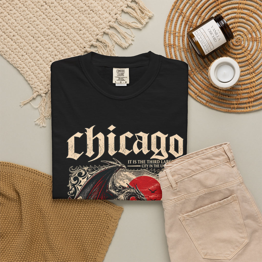 Chicago Gothic Dragon Graphic T-Shirt