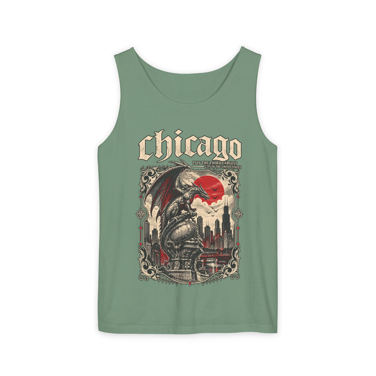 Chicago Gothic Skyline Graphic Tank Top