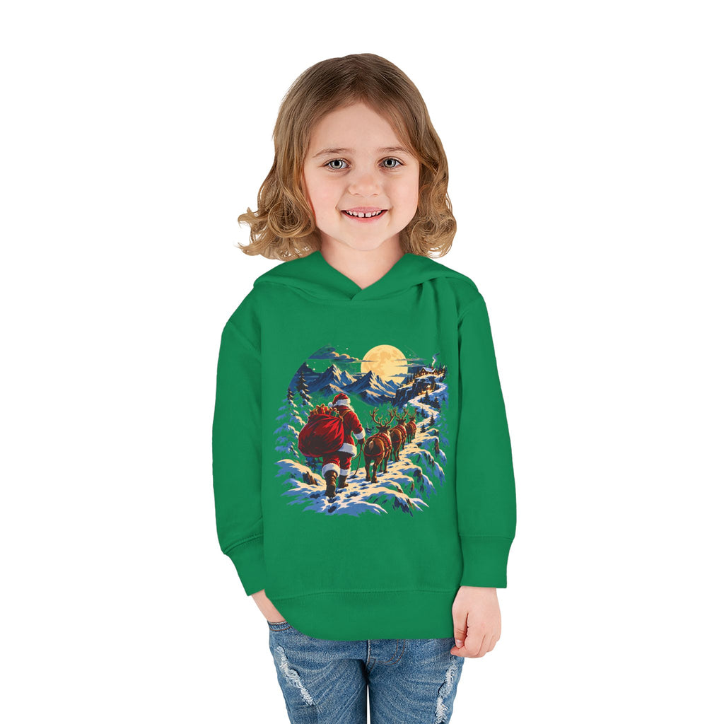Toddler Hoodie - Santa Sleigh Winter Scene Pullover Christmas Special