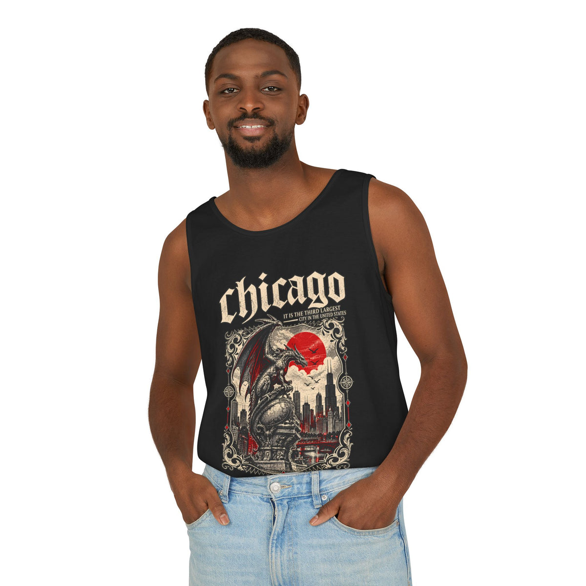 Chicago Vintage Gothic Graphic Tank Top