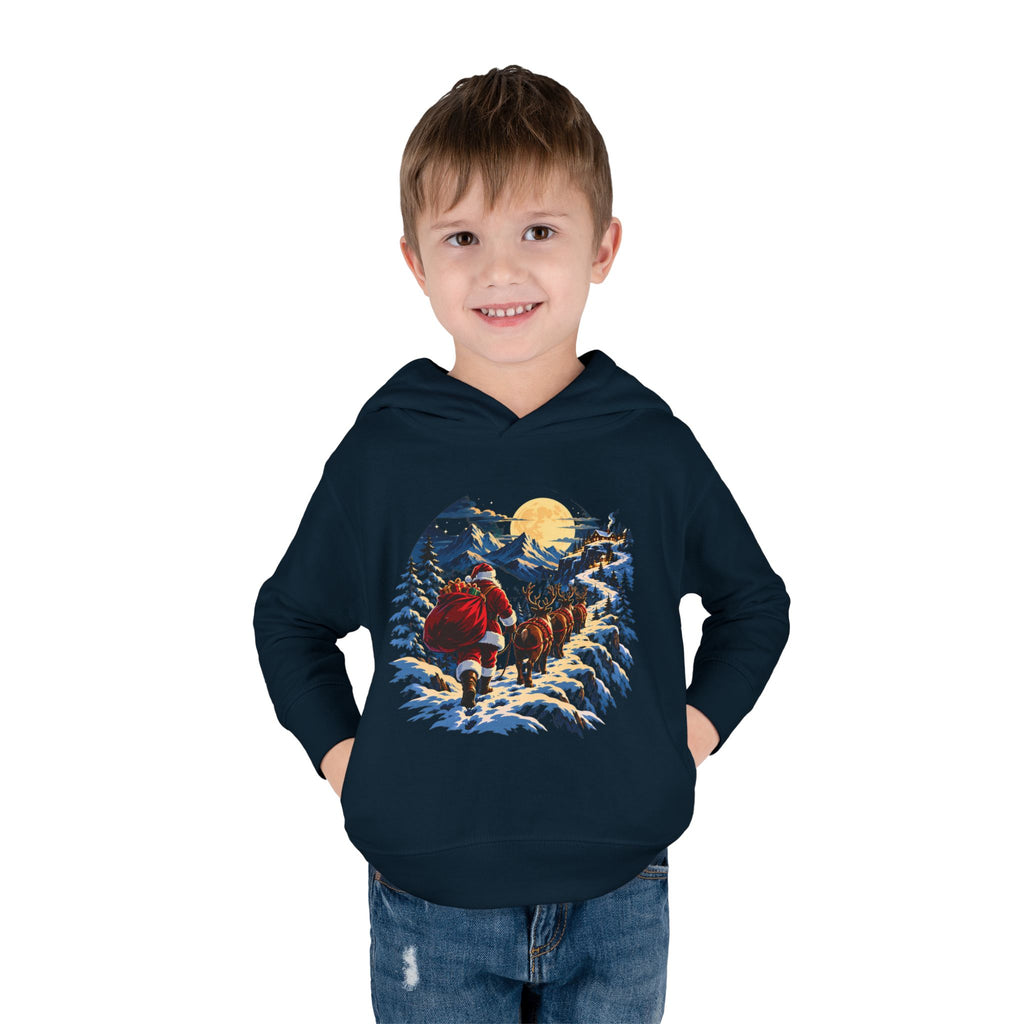 Toddler Hoodie - Santa Sleigh Winter Scene Pullover Christmas Special