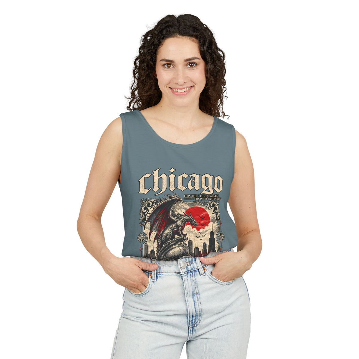 Chicago Vintage Gothic Graphic Tank Top