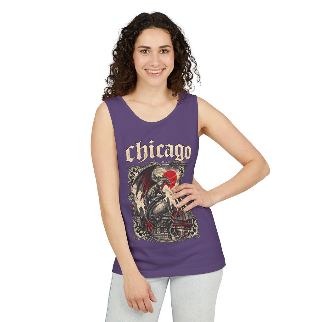 Chicago Gothic Skyline Graphic Tank Top