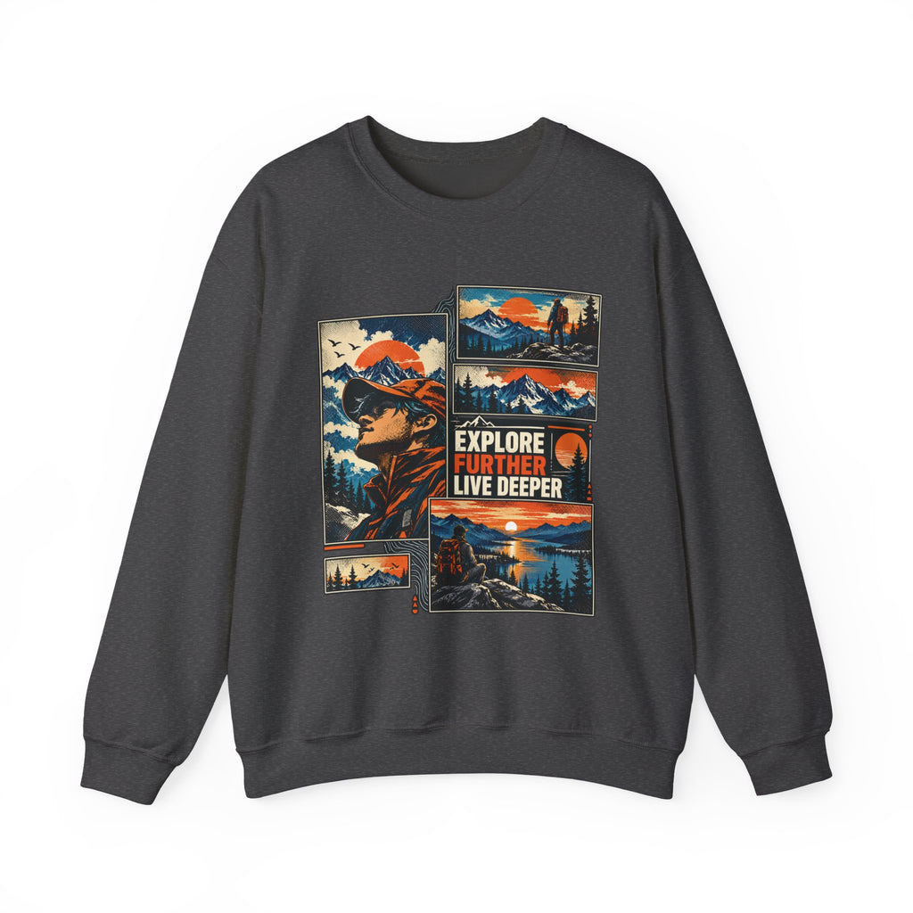 Explore Further Live Deeper Mountain Adventure Sweatshirt
