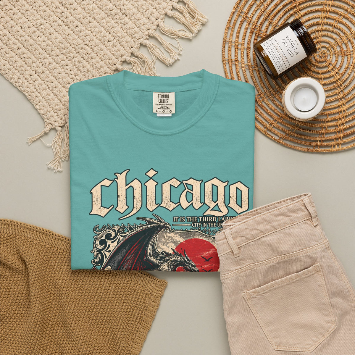 Chicago Gothic Dragon Graphic T-Shirt