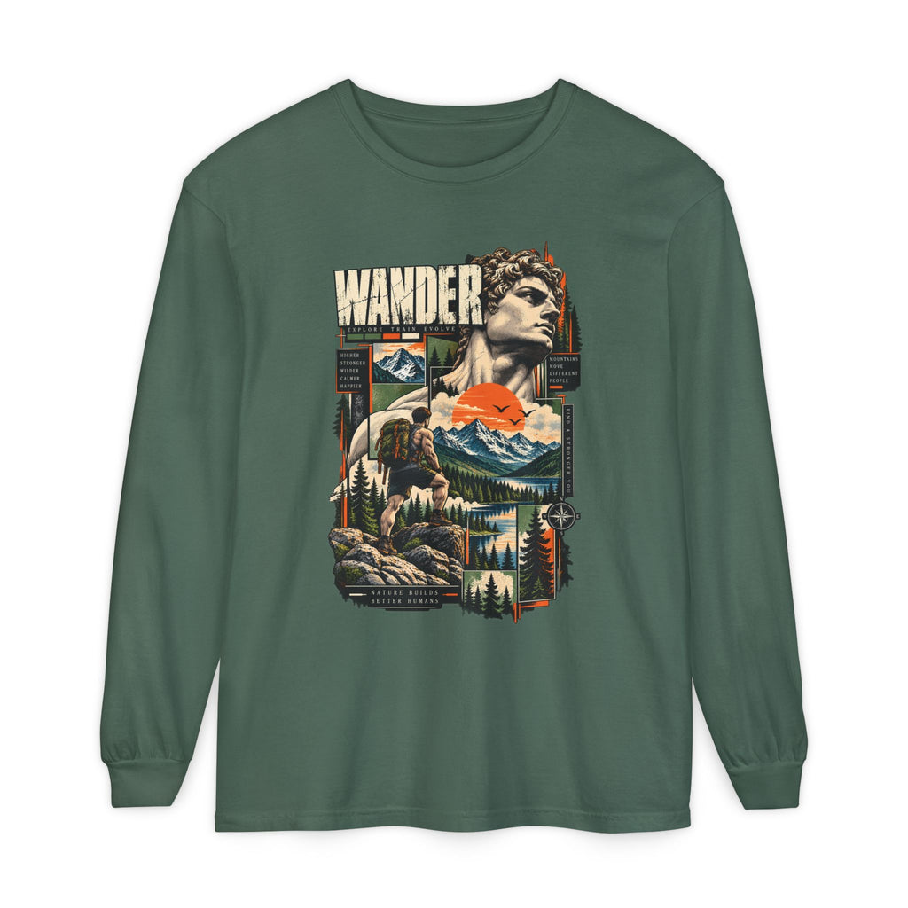 Wander Adventure Mountain Graphic Long Sleeve T-Shirt