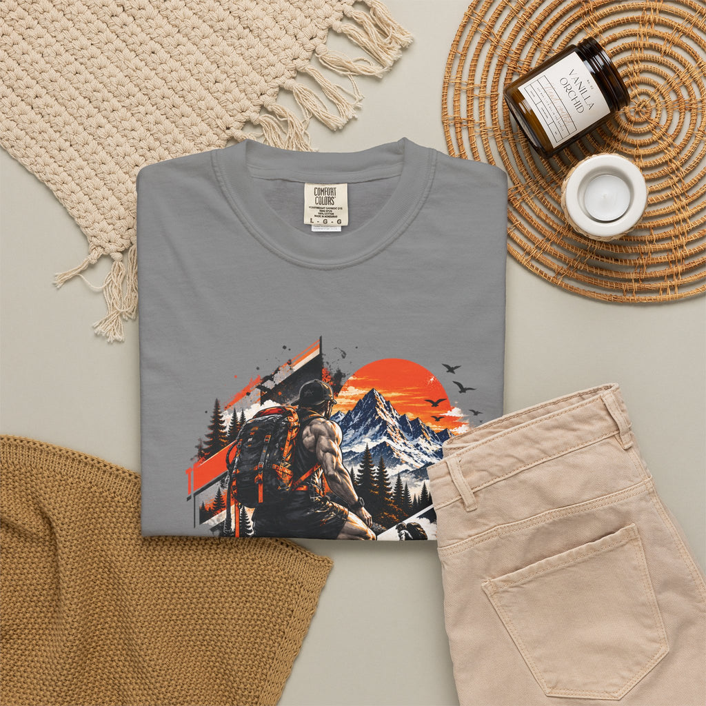 Samurai Warrior Mountain Sunset Graphic T-Shirt