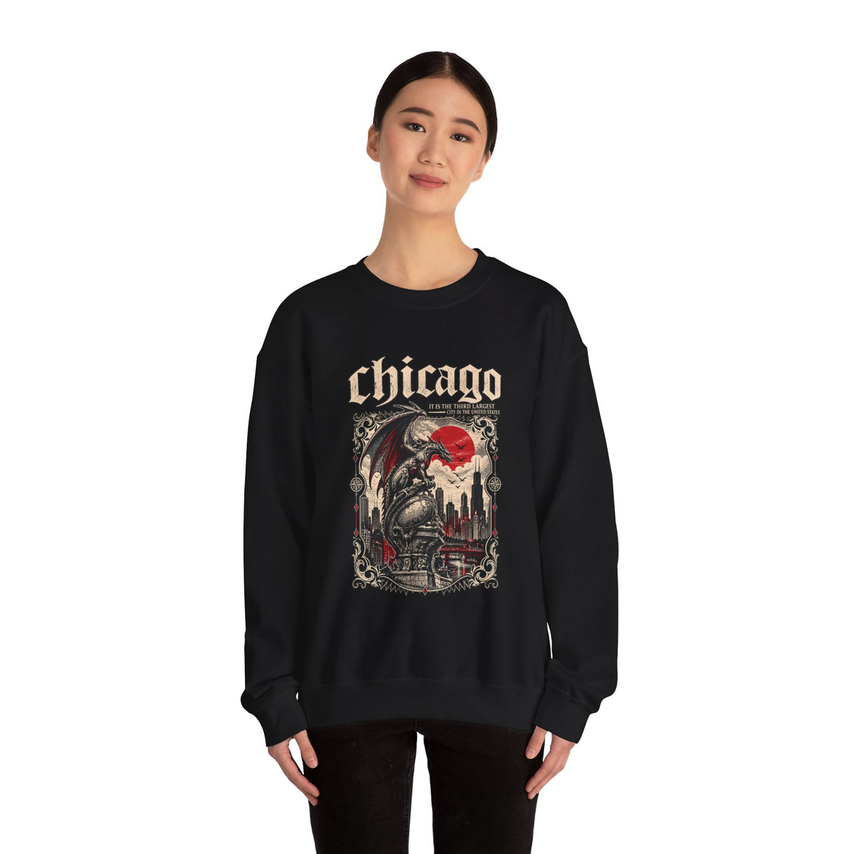 Chicago Gothic Skull Crewneck Sweatshirt