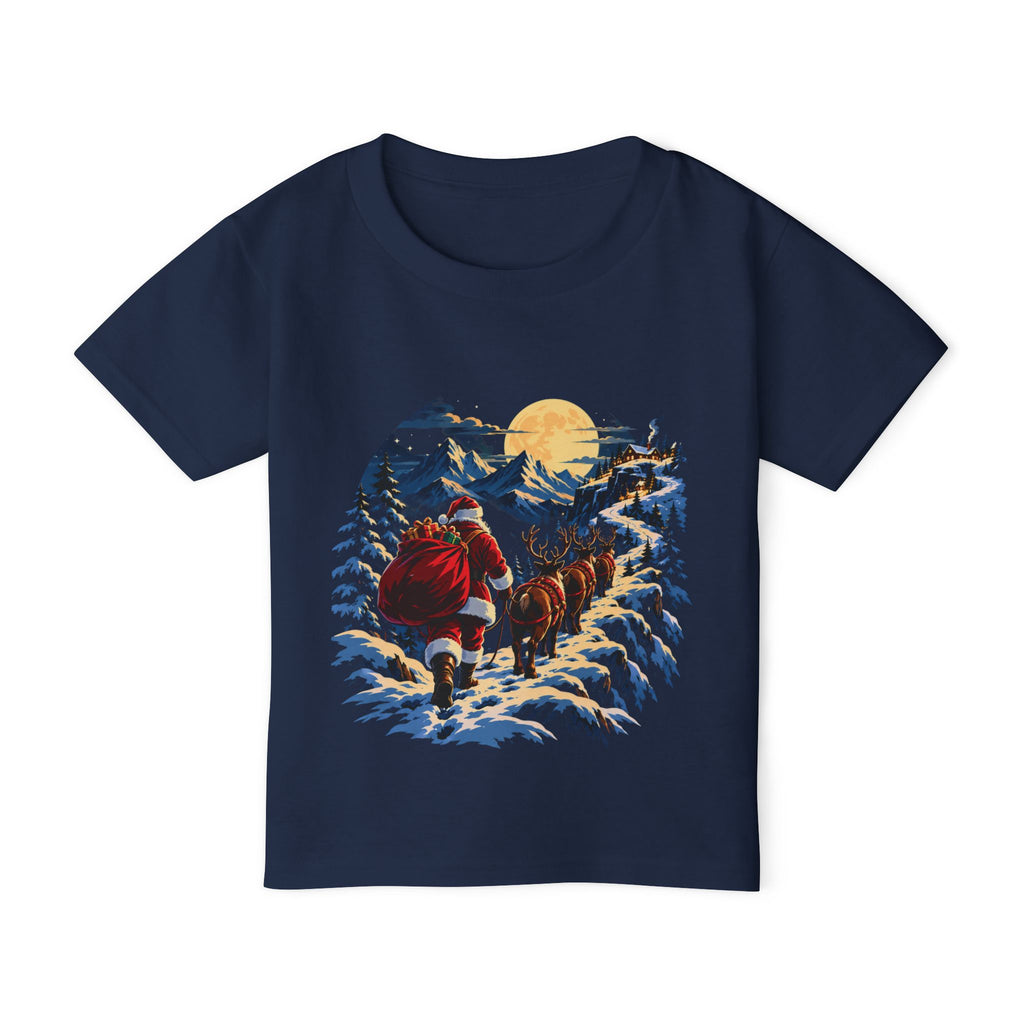 Toddler T-Shirt — Santa and Reindeer Winter Scene Holiday Tee
