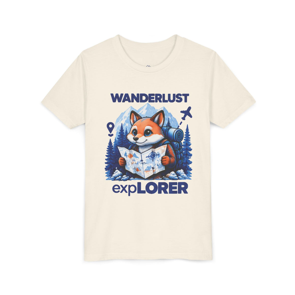 Youth Tee — Wanderlust Explorer Fox Map Travel Shirt
